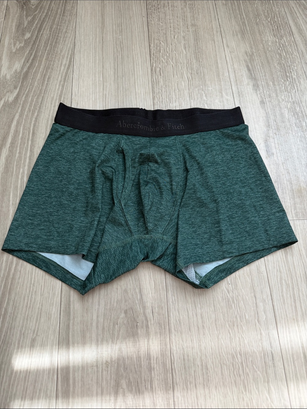 Abercrombie & Fitch Dark Heather Green Men’s Boxer Briefs with Black Waistband